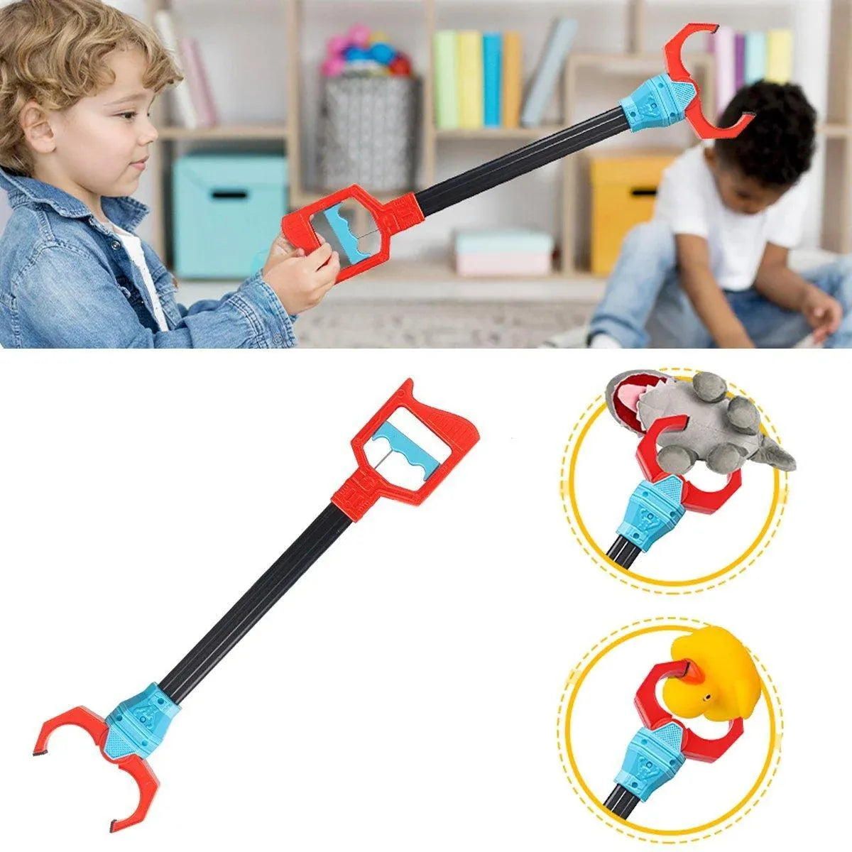 2-Piece Robot Claw Grabber Toy Set, Red and Blue