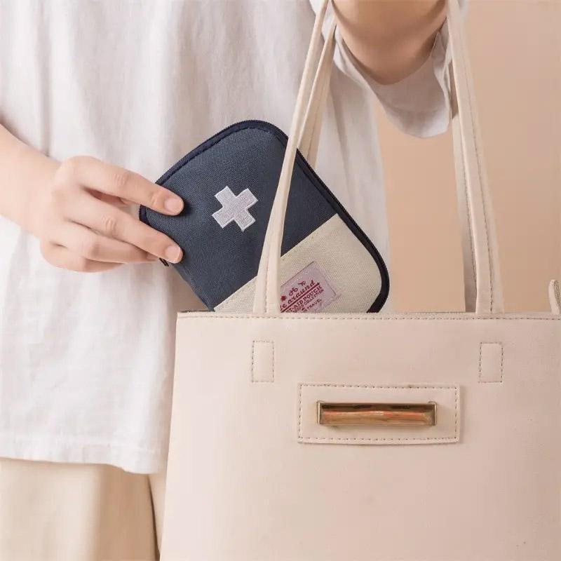 Set of 3 Portable Travel Medical Bags Organiser for Home Emergency Storage Use - Red