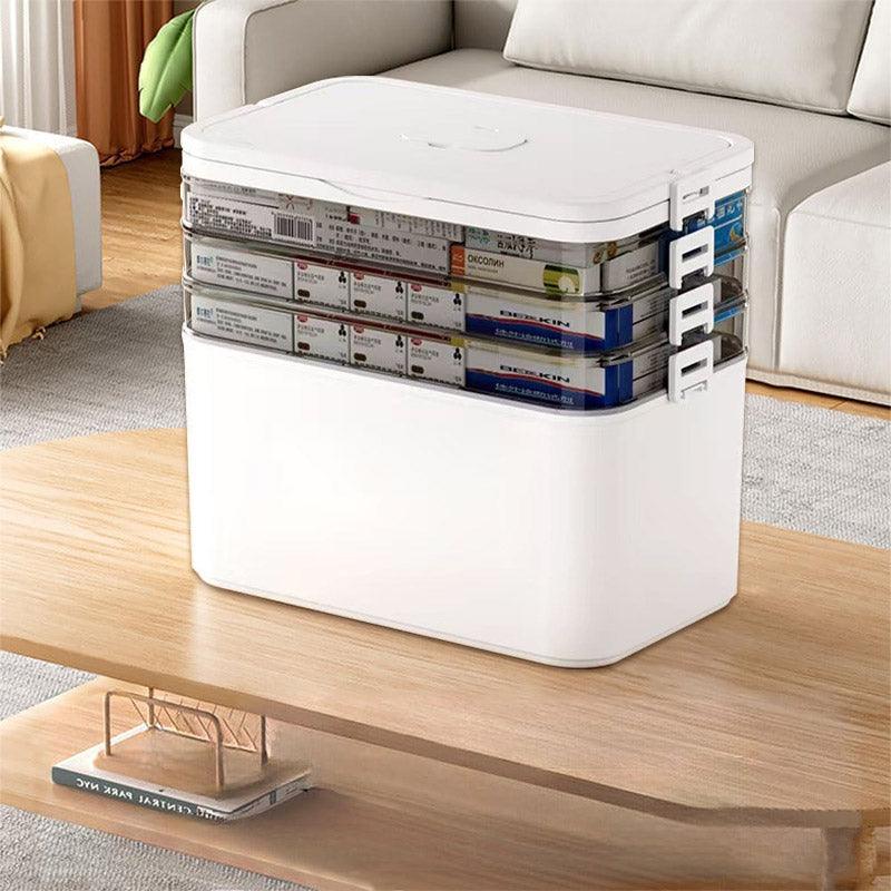 4 Layer Medicine Box Portable Medical Storage Family First Aid Emergency Box