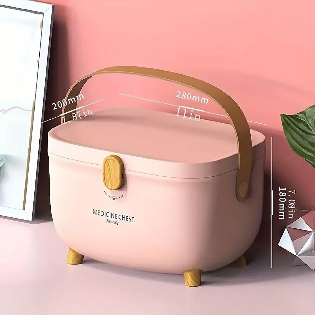 2 Layer Portable First Aid Kit Emergency Medicine Chest Organizer Storage Box - Green