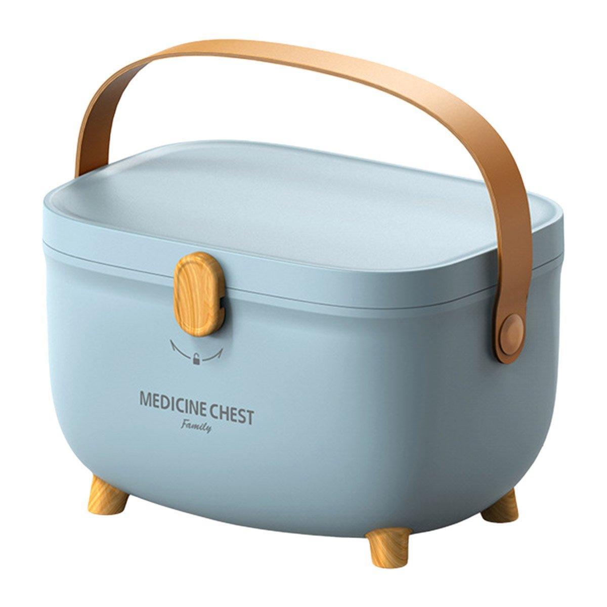 2 Layer Portable First Aid Kit Emergency Medicine Chest Organizer Storage Box - Green