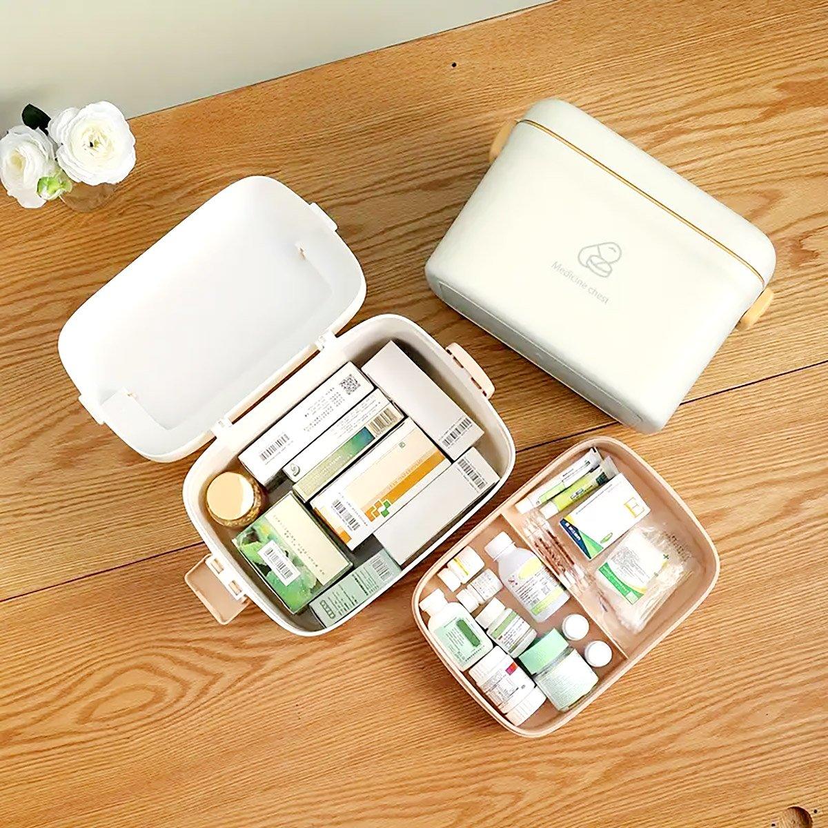 Medicine Cabinet Household Organizer Storage Emergency First Aid Kit Organizer