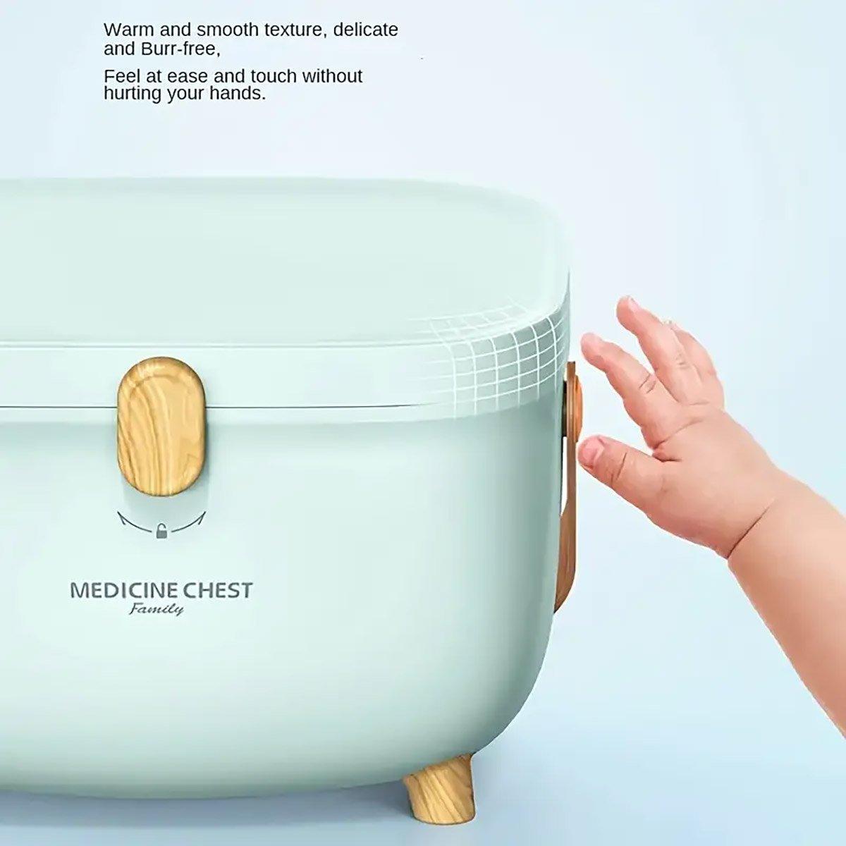 2 Layer Portable First Aid Kit Emergency Medicine Chest Organizer Storage Box - Pink