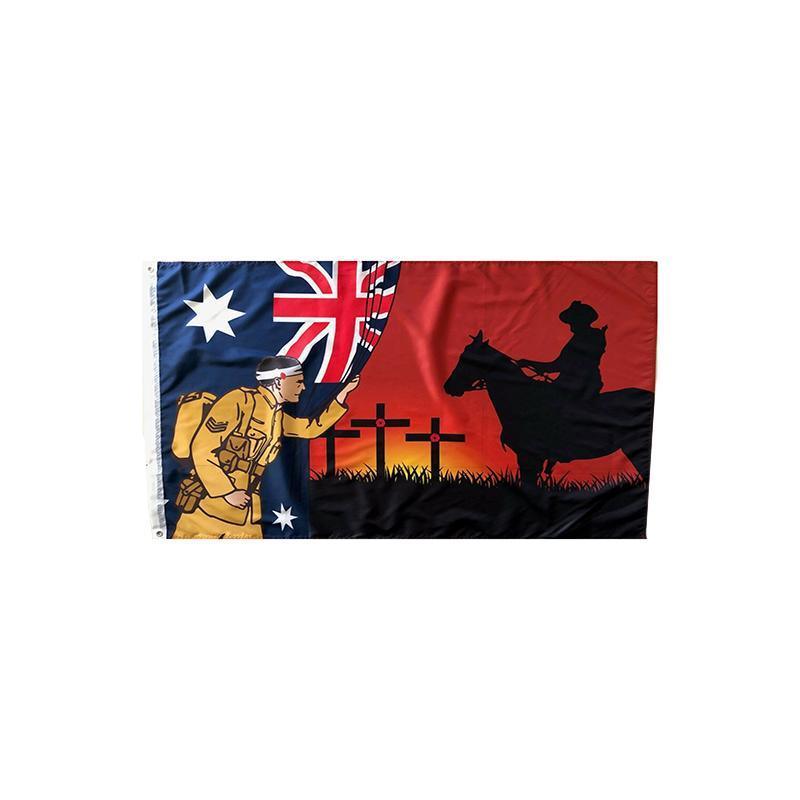 Lest We Forget Flag  Australian War Horse Flag ANZAC Day Remembrance Flag