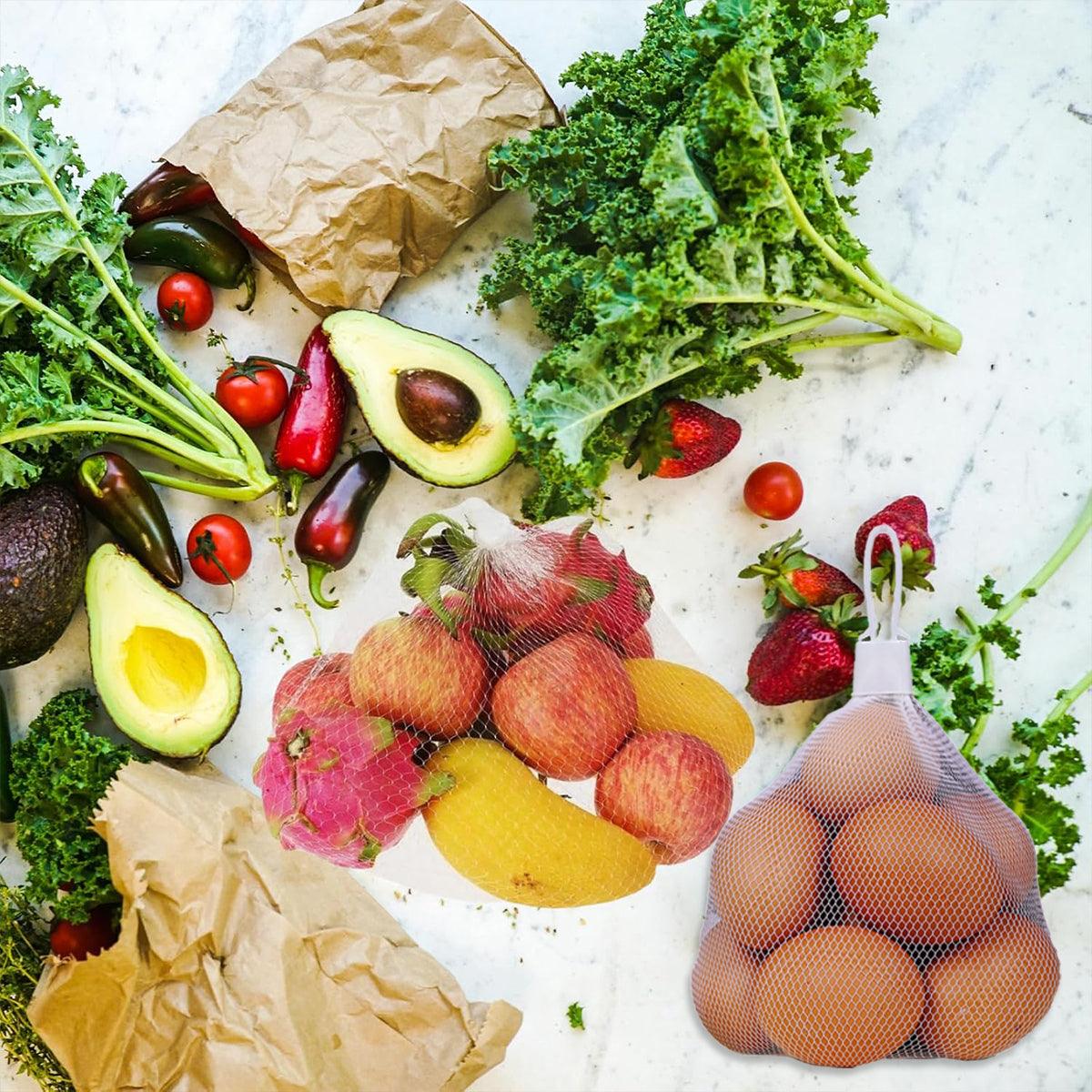 100pcs Nylon Mesh Bag Egg Storage Close Eye Plastic Mesh for Fruits Vegetables - 30cm