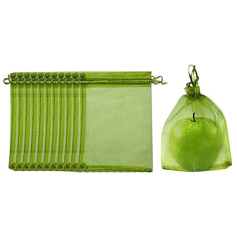 50/100PCS Garden Fruit Protection Net Bags Insect Proof Drawstring Mesh Organza - 50Pcs 20x30cm