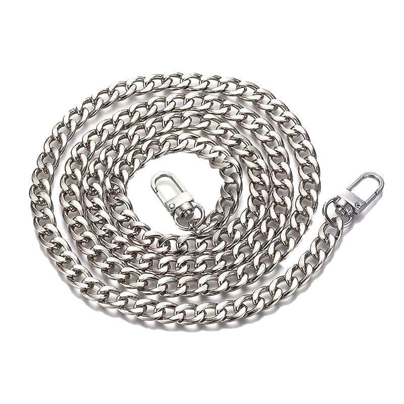 120cm Metal Handbag Shoulder Strap Bag Purse Chain Smooth Replacement Crossbody - Black