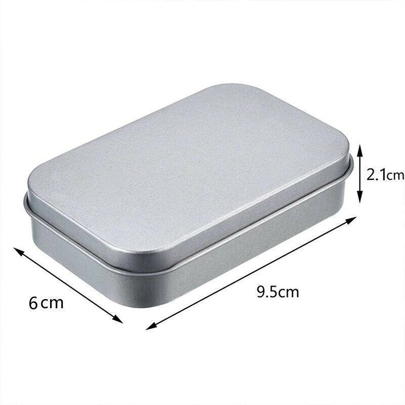 Small Metal Storage Tin Box with Lid 6PCS Portable Hinged Container for Travel Home