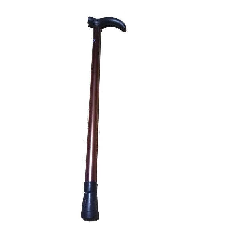 Metal Walking Stick Travel Retractable Cane Pole Compact Adjustable Lightweight - Brown