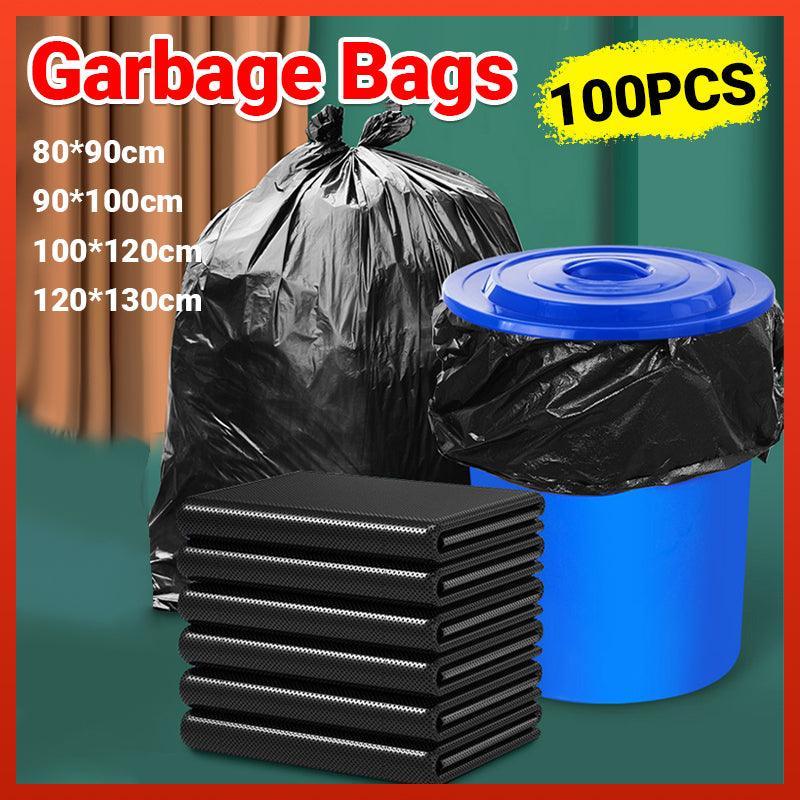 100Pcs Heavy-Duty Black Bin Bags - Durable Waste Refuse Sacks - 120*130cm-100PCS