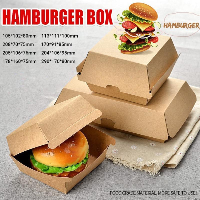 UP To 250PCS Cardboard Hot Dog Box - Brown Corrugated Kraft - Plain - CB6-200PCS