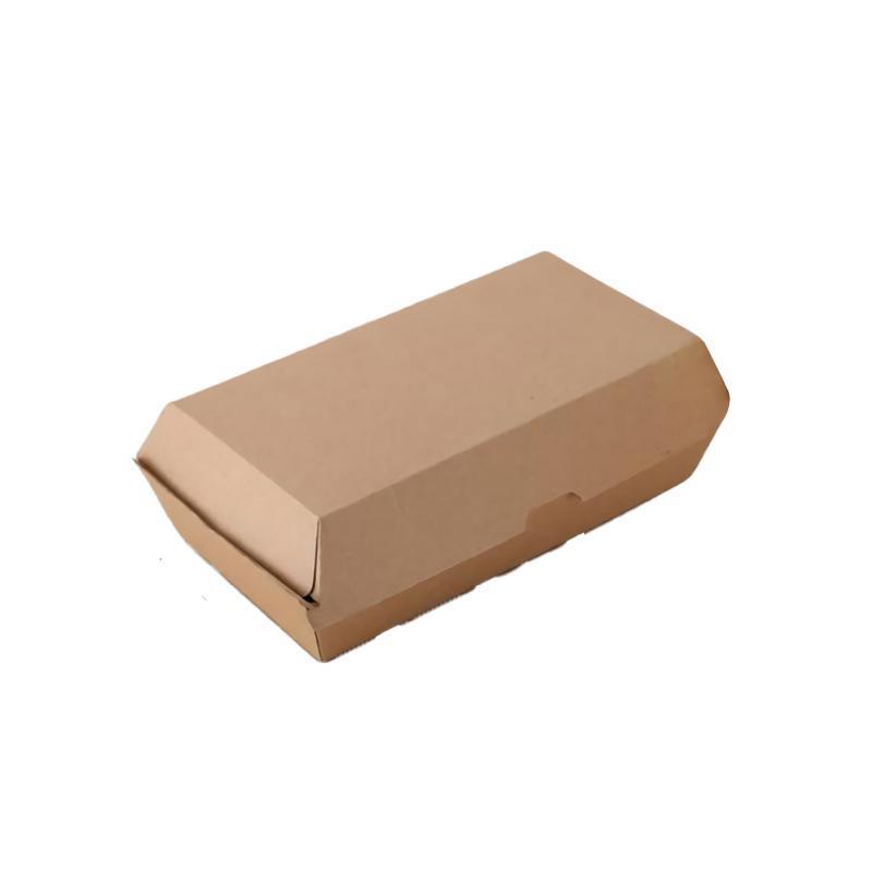 UP To 250PCS Cardboard Hot Dog Box - Brown Corrugated Kraft - Plain - CB6-200PCS