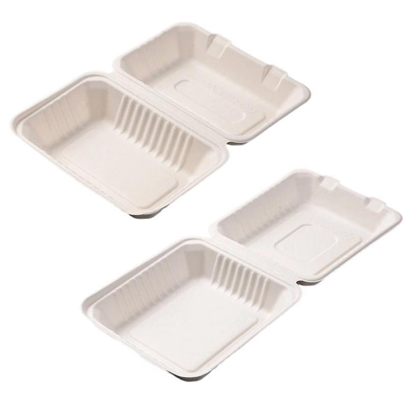 200/250PCS Biodegradable Compostable Ecofriendly Disposable Clamshell Food Box - 81#-200pcs