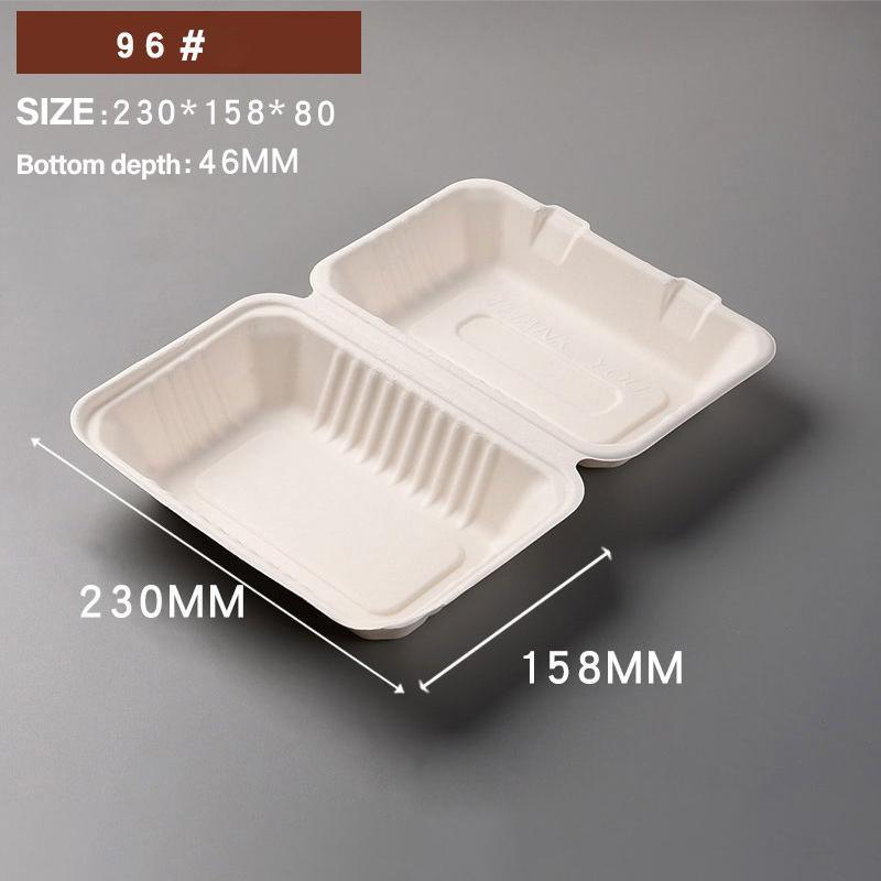 200/250PCS Biodegradable Compostable Ecofriendly Disposable Clamshell Food Box - 81#-200pcs