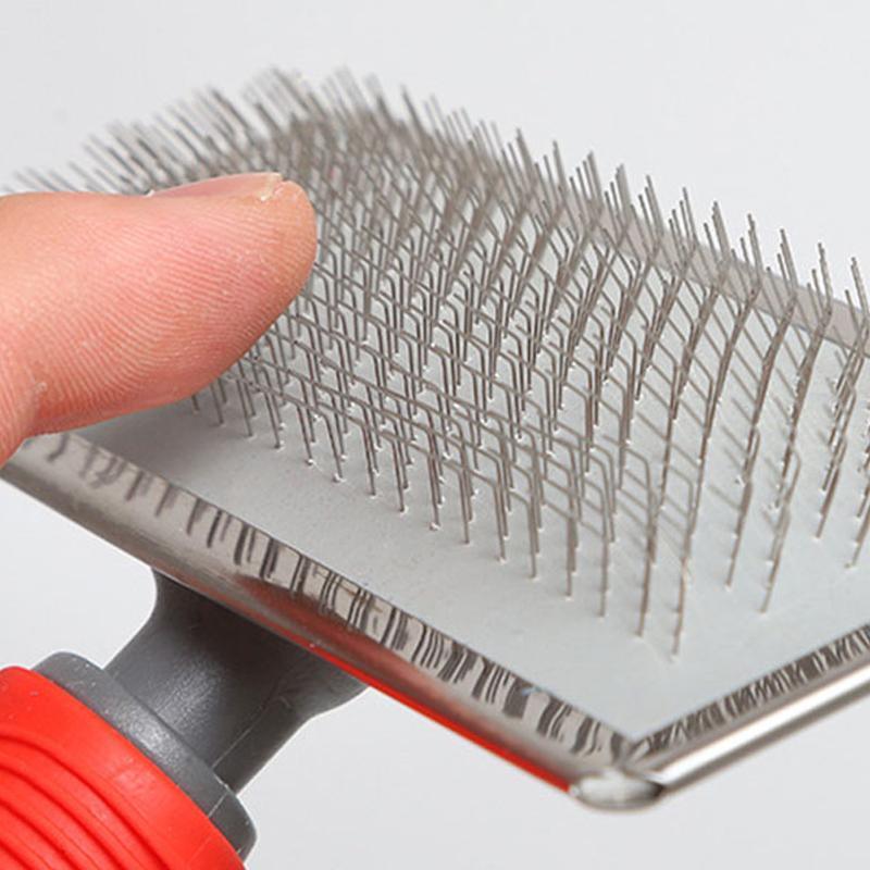 L Size Hair Shedding Grooming Trimmer Comb Brush Slicker Undercoat Rake Pet Dog Cat - Pink