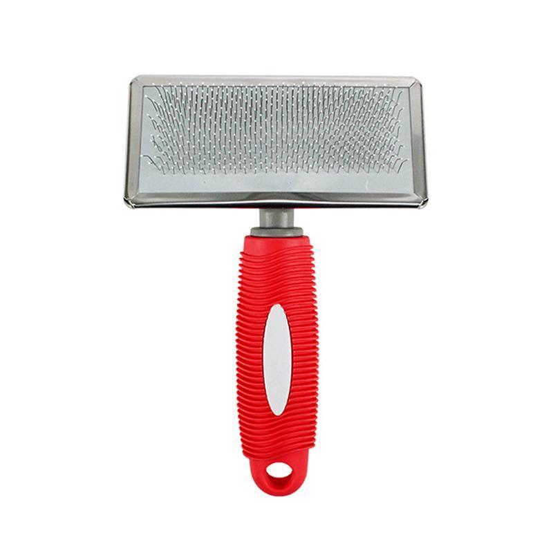 M Size Hair Shedding Grooming Trimmer Comb Brush Slicker Undercoat Rake for Dog Cat - Red