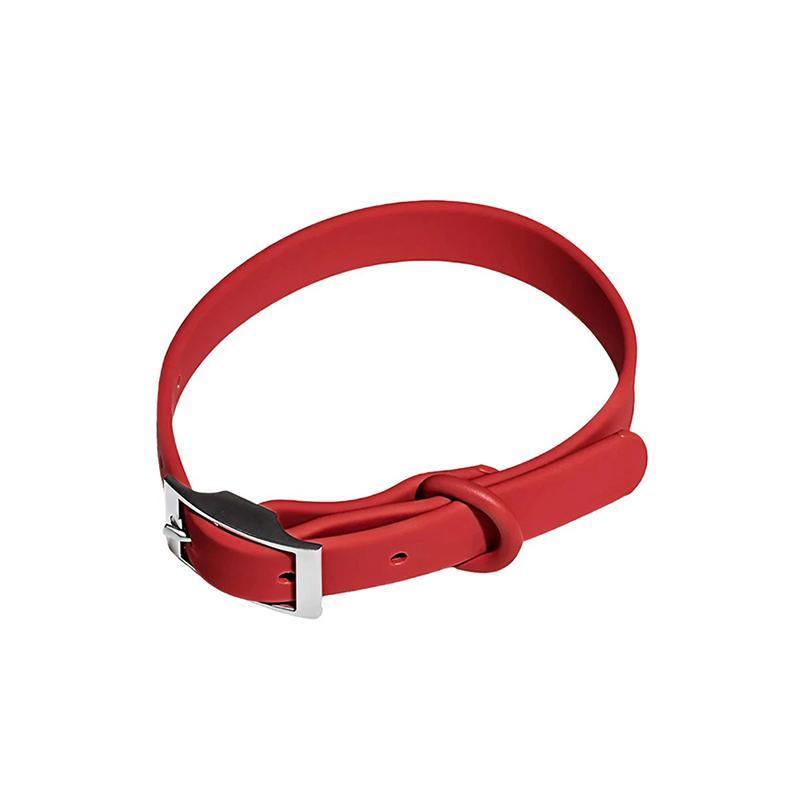 PVC Dog Collar Working Dog Kennels Waterproof Soft Adjustable for Pets M Size - Red