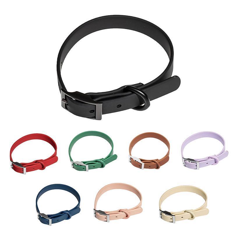 PVC Dog Collar Working Dog Kennels Waterproof Soft Adjustable for Pets M Size - Coffee