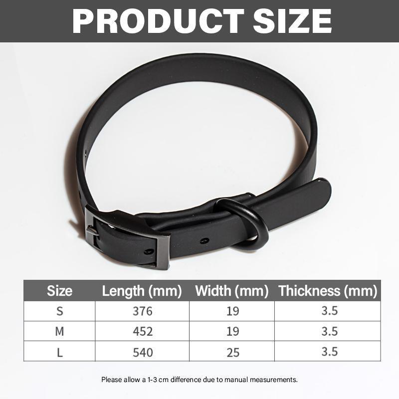 PVC Dog Collar Working Dog Kennels Waterproof Soft Adjustable for Pets M Size - Coffee