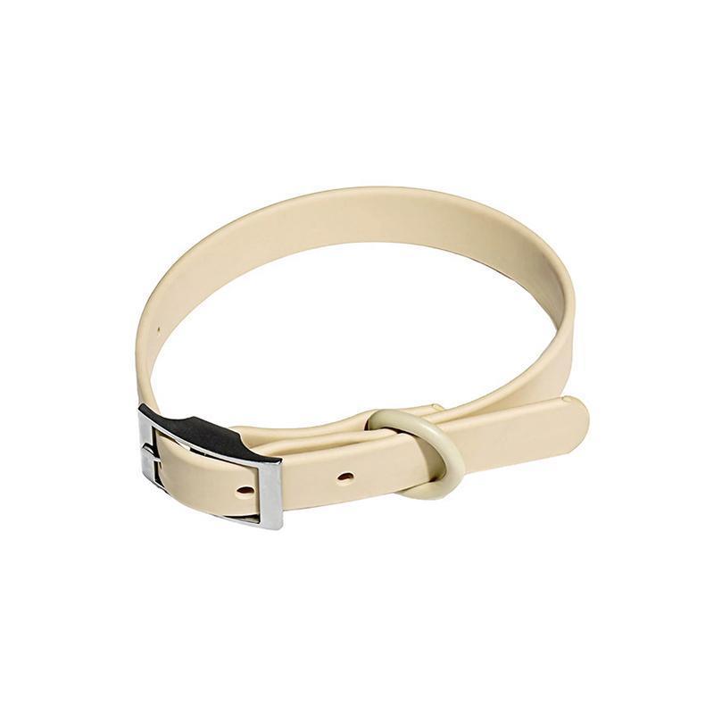 PVC Dog Collar Working Dog Kennels Waterproof Soft Adjustable for Pets M Size - Coffee