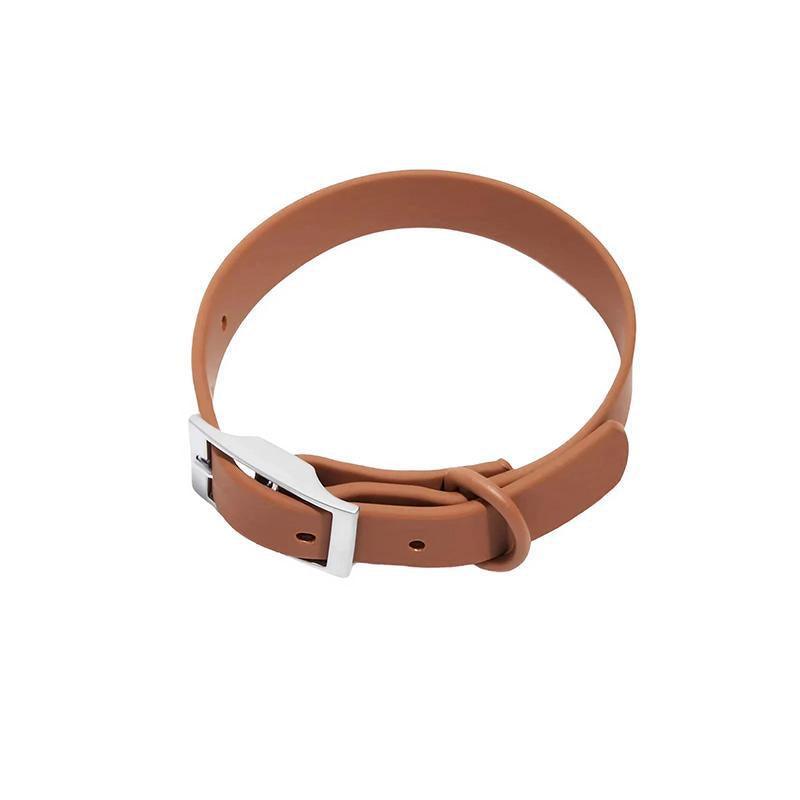 PVC Dog Collar Working Dog Kennels Waterproof Soft Adjustable for Pets L Size - Coffee