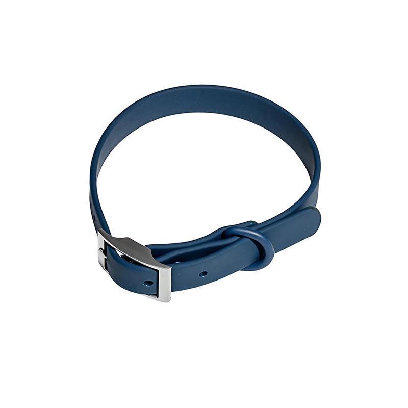 PVC Dog Collar Working Dog Kennels Waterproof Soft Adjustable for Pets M Size - Dark Blue