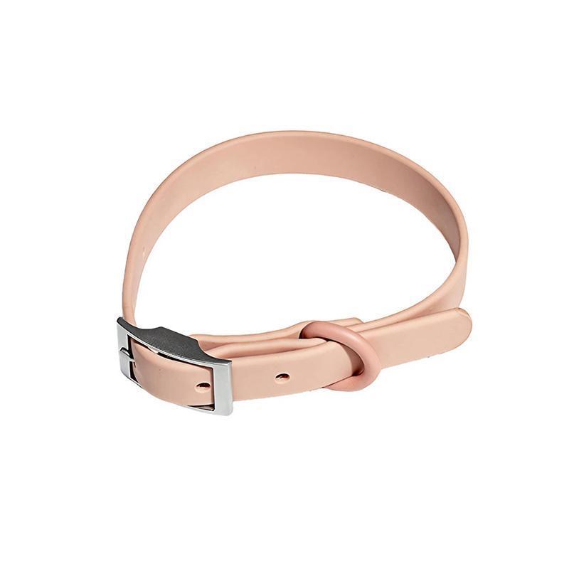 PVC Dog Collar Working Dog Kennels Waterproof Soft Adjustable for Pets M Size - Pink