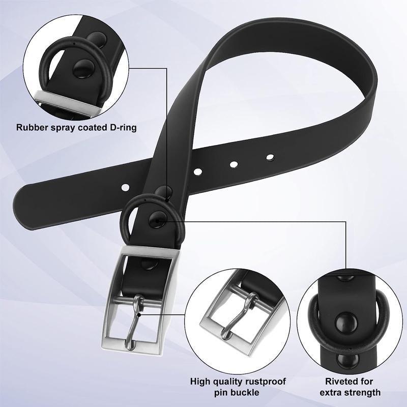 PVC Dog Collar Working Dog Kennels Waterproof Soft Adjustable for Pets M Size - Black
