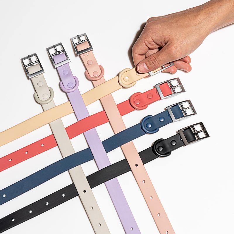 PVC Dog Collar Working Dog Kennels Waterproof Soft Adjustable for Pets L Size - Black