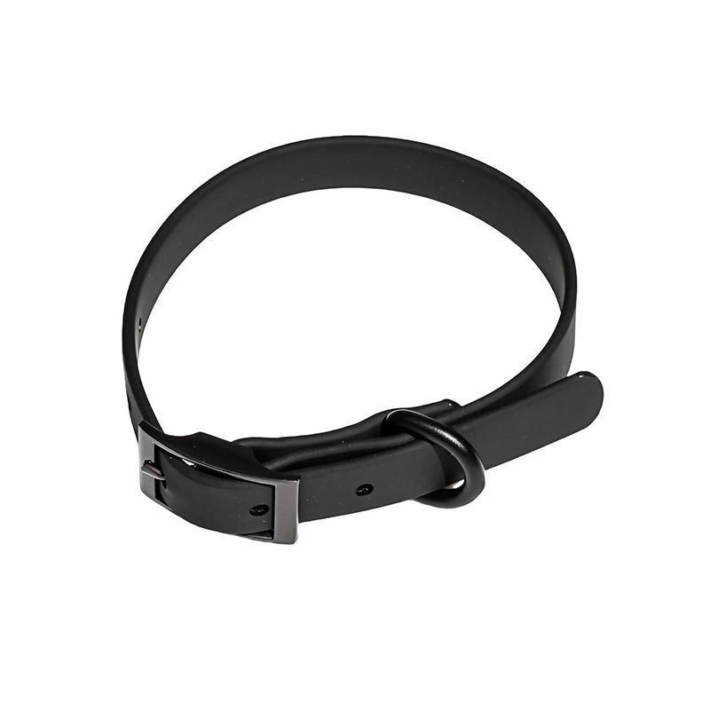 PVC Dog Collar Working Dog Kennels Waterproof Soft Adjustable for Pets L Size - Black