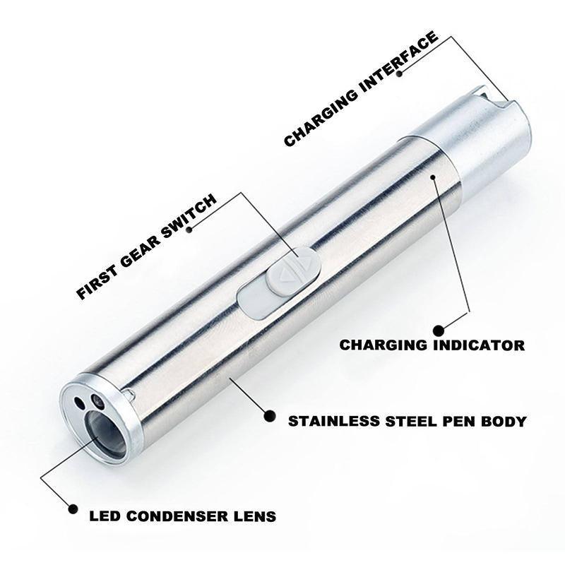 3 in 1 Multi Function Premium Cat Toy Laser Pointer USB Charging LED Torch Light