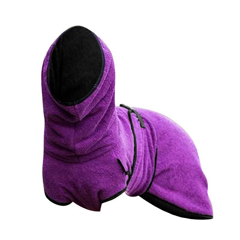 Dog Puppy HoodiesJacket Solid Coat Pet Winter Soft Warm Clothes S-5XL Purple - S
