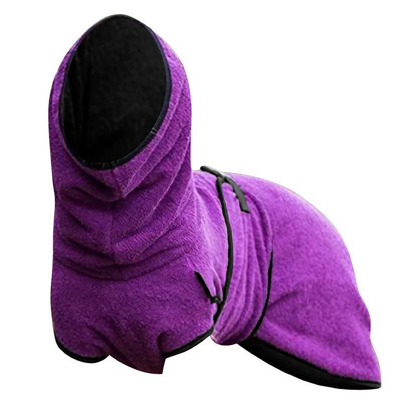 Dog Puppy HoodiesJacket Solid Coat Pet Winter Soft Warm Clothes S-5XL Purple - S