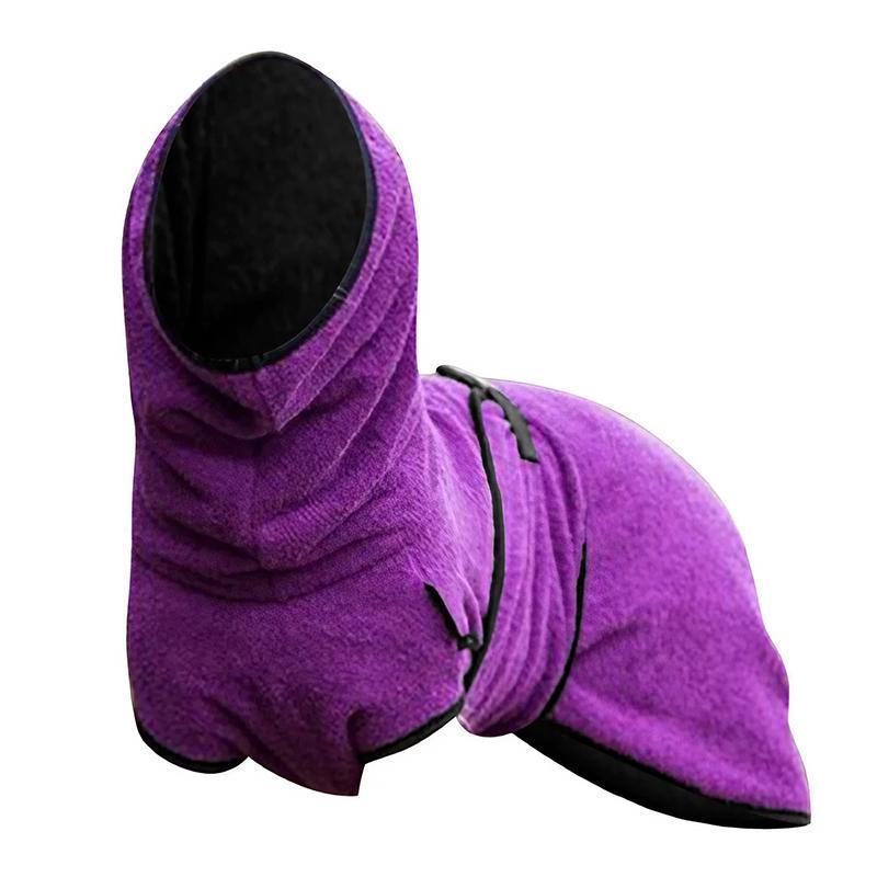 Dog Puppy HoodiesJacket Solid Coat Pet Winter Soft Warm Clothes S-5XL Purple - M