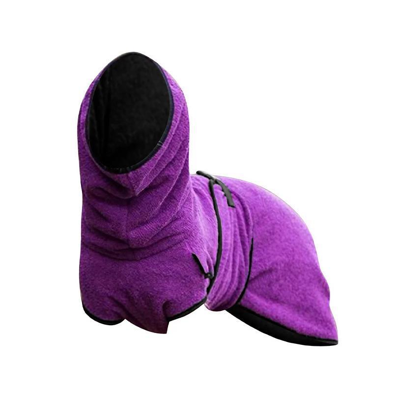 Dog Puppy HoodiesJacket Solid Coat Pet Winter Soft Warm Clothes S-5XL Purple - L