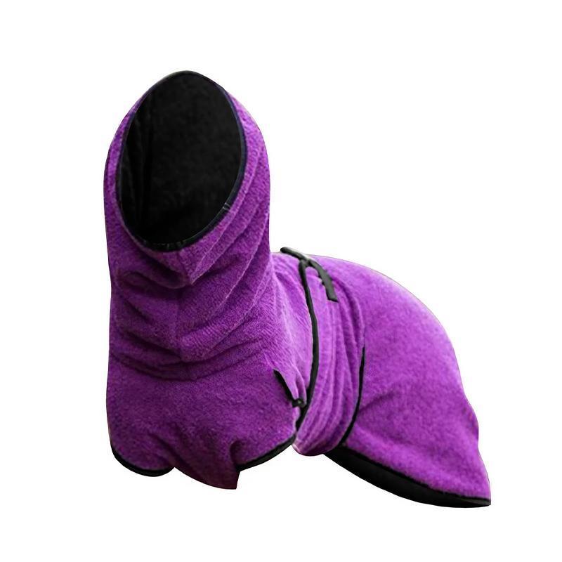Dog Puppy HoodiesJacket Solid Coat Pet Winter Soft Warm Clothes S-5XL Purple - 2XL