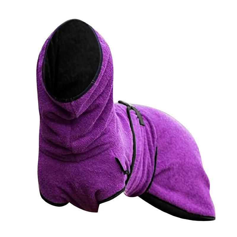 Dog Puppy HoodiesJacket Solid Coat Pet Winter Soft Warm Clothes S-5XL Purple - 5XL