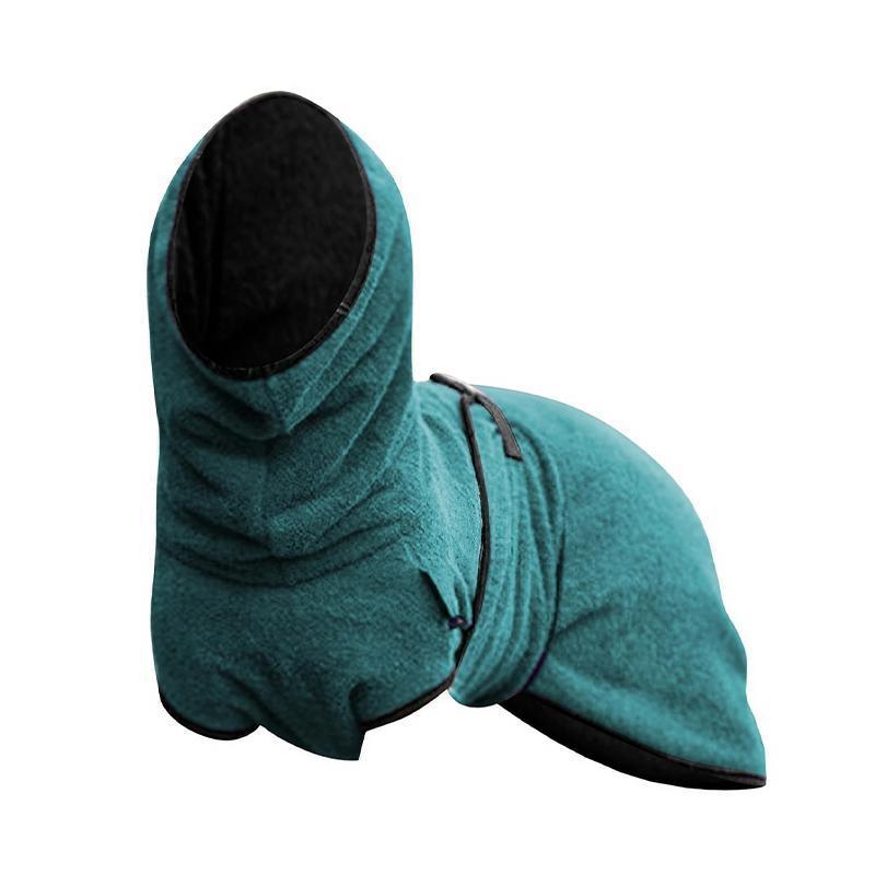 Dog Puppy Hoodies Jacket Solid Coat Pet Winter Soft Warm Clothes S-5XL Lake Blue - 5XL