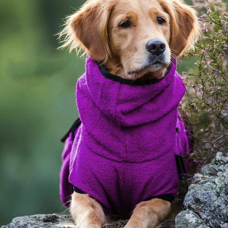 Dog Puppy Hoodies Jacket Solid Coat Pet Winter Soft Warm Clothes S-5XL Black - L