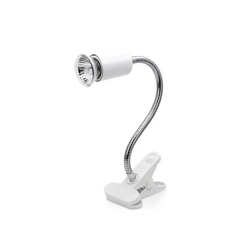 E27 Reptile Heat Lamp UVA UVB Turtle Lizard Heating Light with Clip - 25W Bulb + Black Holder