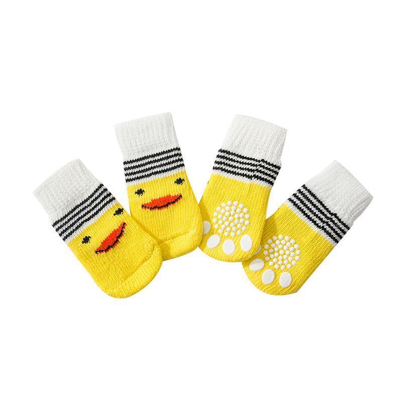Dog Socks Non-Slip Grip Slip Anti-Slip - Puppy Cat Pet Shoes Slippers M Size - Blue bones