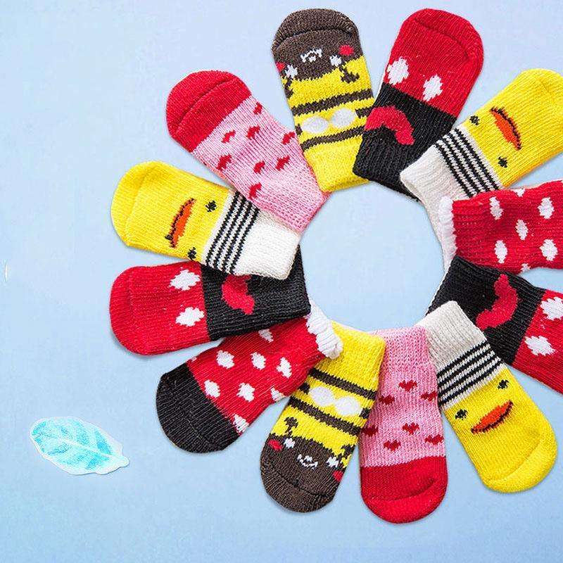 Dog Socks Non-Slip Grip Slip Anti-Slip - Puppy Cat Pet Shoes Slippers M Size - Water green ripples