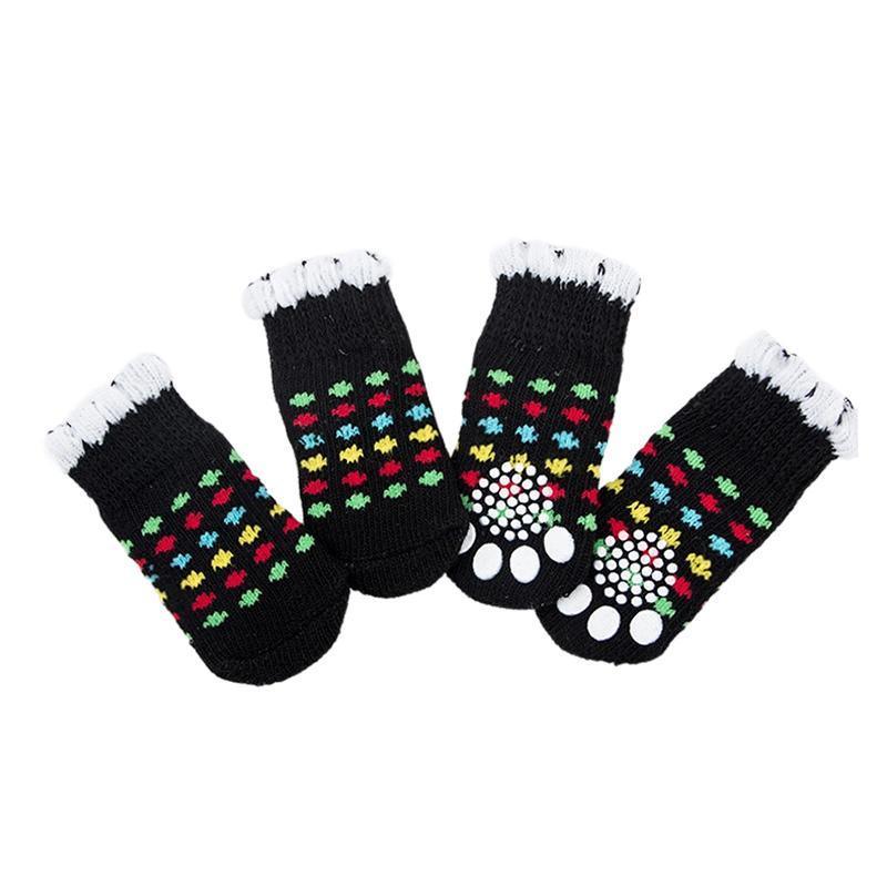 Dog Socks Non-Slip Grip Slip Anti-Slip - Puppy Cat Pet Shoes Slippers M Size - Water green ripples
