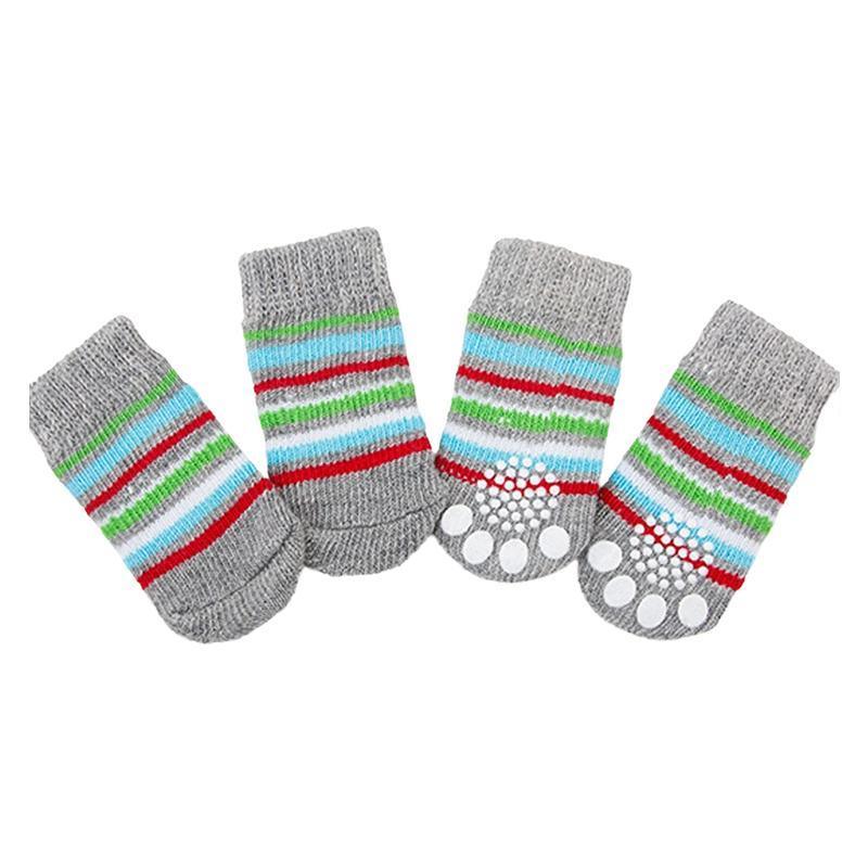 Dog Socks Non-Slip Grip Slip Anti-Slip - Puppy Cat Pet Shoes Slippers M Size - Water green ripples
