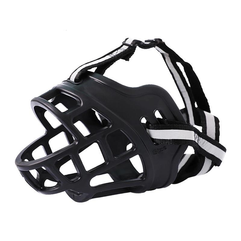 6 Sizes Adjustable Pet Dog No Bite Silicone Basket Muzzle Cage Mouth Mesh Cover - 4#