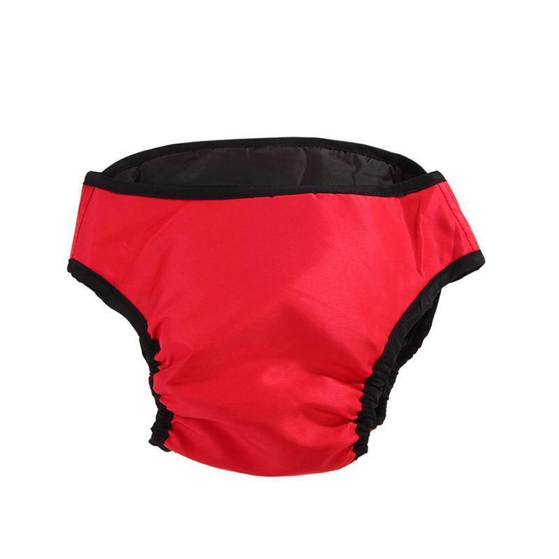 Washable Female Pet Dog Cat Nappy Diaper Physiological Pants Panties Underwear Red - S