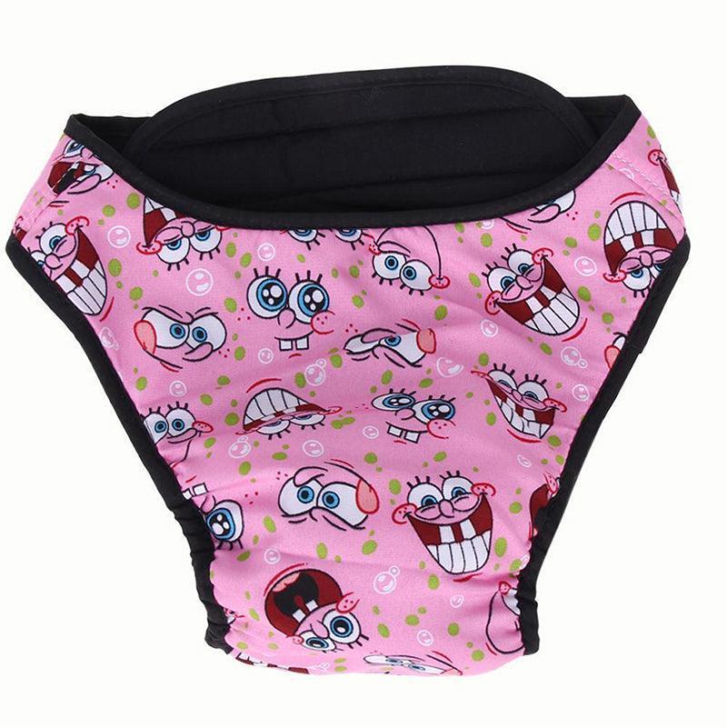 Washable Female Pet Dog Cat Nappy Diaper Physiological Pants Panties Underwear Pink - XS