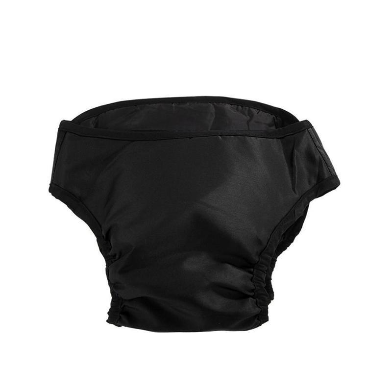 Washable Female Pet Dog Cat Nappy Diaper Physiological Pants Panties Underwear Black - XS