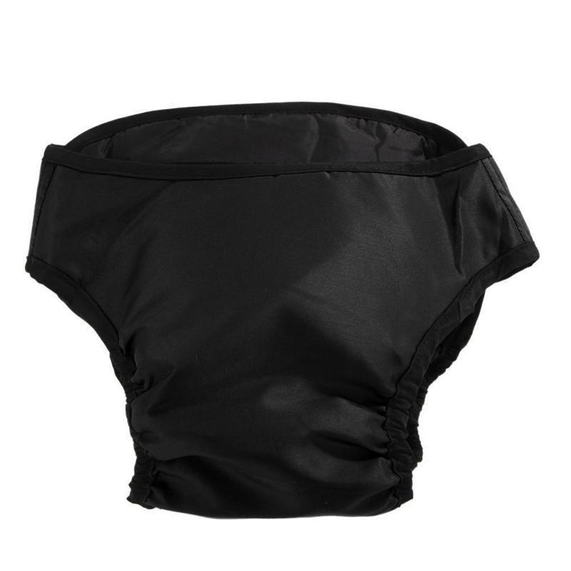 Washable Female Pet Dog Cat Nappy Diaper Physiological Pants Panties Underwear Black - L
