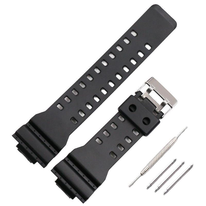 16mm TPU Watch Strap Compatible with G Series GA100 G8900 GW8900 with Tool Pins - Dark Blue
